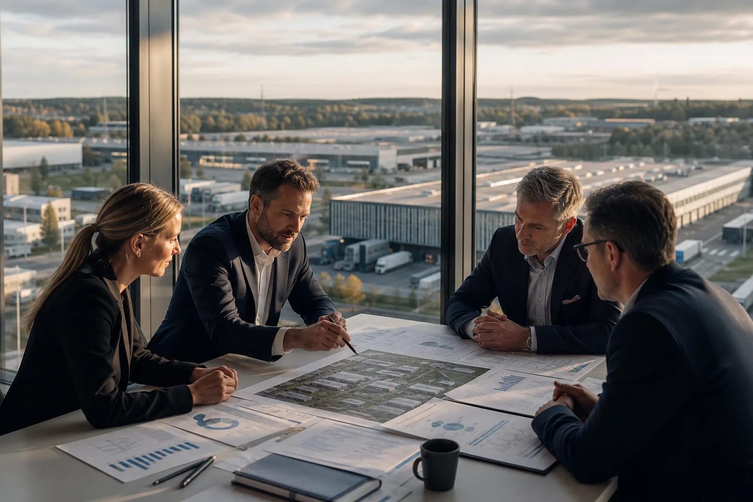 Business partners reviewing a joint operating project